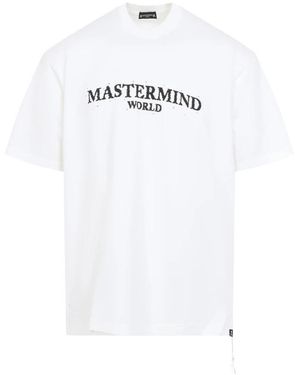 MASTERMIND WORLD Tops ,Wit ,Katoen Noise Logo S/S T-Shirt