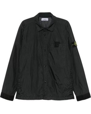 Stone Island Jassen ,Zwart ,Q100022 Crinkle Reps Ny Jas