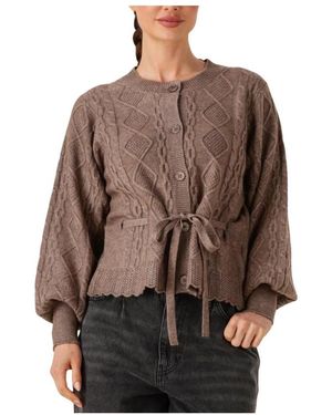 co'couture Kabelbinder Cardigan Voor Gezellige Dagen - Bruin