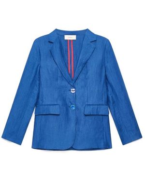 Maliparmi Linnen Jacquard Jasje - Blauw