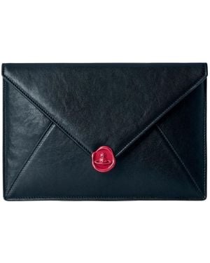 Vivienne Westwood Tassen ,Zwart ,Leer Envelope Clutch - Blauw