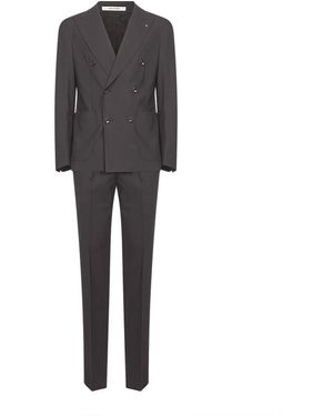 Tagliatore Single Breasted Suits - Black