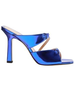 SCAROSSO Heeled Mules - Blue