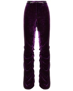 Gucci Broeken ,Paars ,High Waist Velvet Pant
