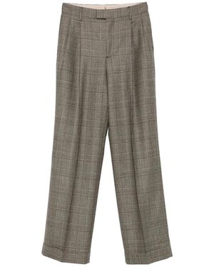 BERWICK  1707 Geruite Wol Hoge Taille Broek - Grijs