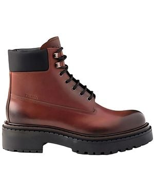 Prada Lace-Up Boots - Brown