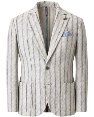Bob Jassen ,Veelkleurig ,Katoen Textured Cotton Jacket - Grijs