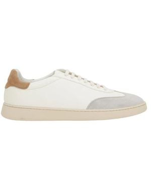 Stuart Weitzman Weiße Leder Low-Top Sneakers