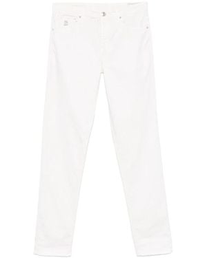 Brunello Cucinelli Slim-Fit Pants - White