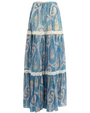 Etro Zijden Lange Rok Met Print - Blauw
