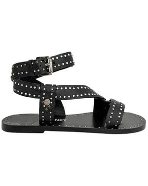 Janet & Janet Flat Sandals - Negro