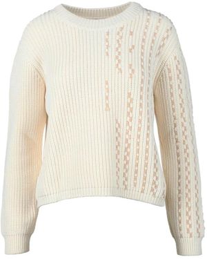 Alpha Studio Round-Neck Knitwear - Bianco