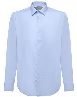 Calvin Klein Blaues Twill Essential Hemd