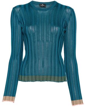 Etro Round-Neck Knitwear - Bleu