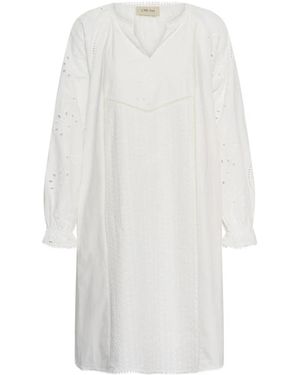 Cream Short Dresses - Blanco