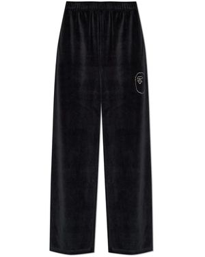 A Bathing Ape Broeken ,Zwart ,Velours Joggingbroek