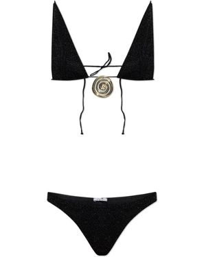 Oséree Badmode ,Zwart ,Tweed Tweedelig Badpak Met Lurex Garen