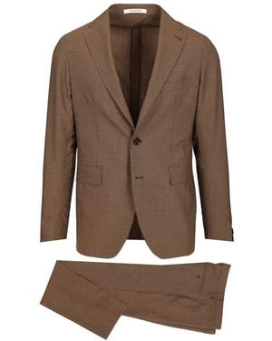Tagliatore Single Breasted Suits - Brown