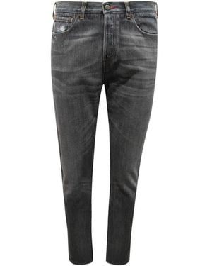 Armani Denim Antifit Broek Met Strepen - Grijs