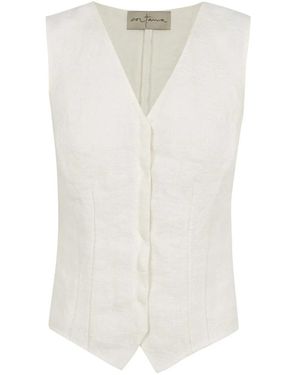 Cortana Sleeveless Tops - White