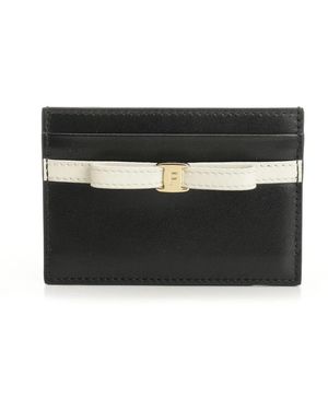 Ferragamo Leren Kaarthouder Met Strik - Zwart