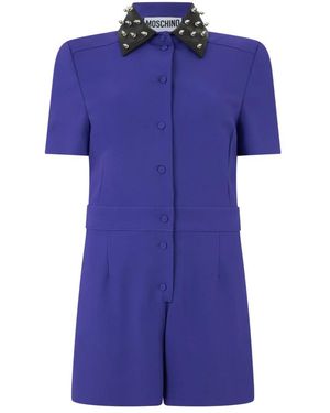 Moschino Jumpsuits & Playsuits ,Paars ,Elegante Korte Jumpsuit - Blauw