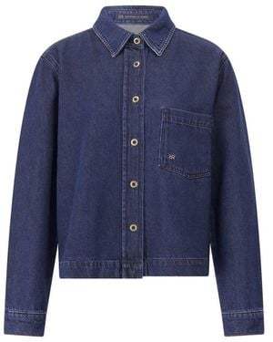 RAFFAELLO ROSSI Denim Oversized Shirt Met Zak - Blauw