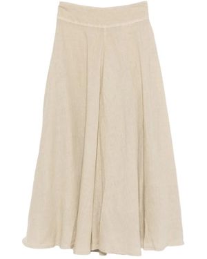 120% Lino Midi Skirts - Natural