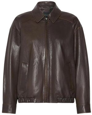 Weekend by Maxmara Cose Leren Jas - Bruin
