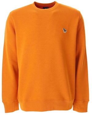 Paul Smith Hoodies & Sweatvesten ,Oranje ,Katoen Zebra Logo Sweatshirt