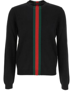 Gucci Kaschmirpullover Mit Web-Intarsien - Schwarz
