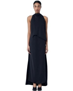 Sportmax Ärmelloses, Drapiertes Maxikleid - Blau