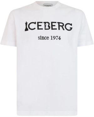 Iceberg Tops ,Wit ,Jersey T-Shirt
