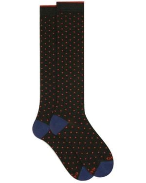 Gallo Ondergoed ,Groen ,Katoen Lange Sokken Met Polkadot - Zwart