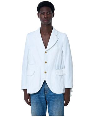 Comme des Garçons Jassen ,Wit ,Wol Moderne Wollen Blazer - Blauw