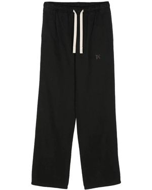 Palm Angels Straight Trousers - Black
