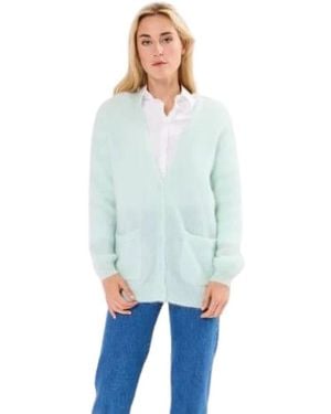 Des Petits Hauts Truien & Vesten ,Blauw ,Wol Oversized Vest Met Zakken