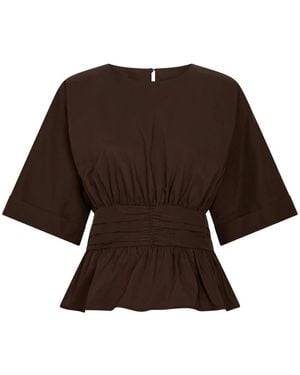 Neo Noir Schokoladenbrause Popelinebluse - Braun