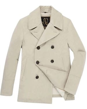Sealup Double-Breasted Coats - Natural