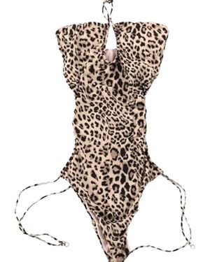ME FUI Badmode ,Veelkleurig ,Gevlekte Zee Kleding Met Verwijderbare Cups - Wit