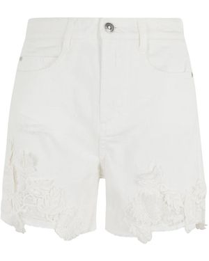 Ermanno Scervino Weiße Bermuda-Shorts Mit Blumen-Spitze