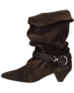 Nubikk Schoenen ,Bruin ,Suède Sneakers Sally Lynn Bruin - Zwart
