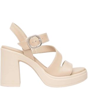 Nero Giardini Schoenen ,Leer Tamigi Hoge Hak Sandalen - Wit