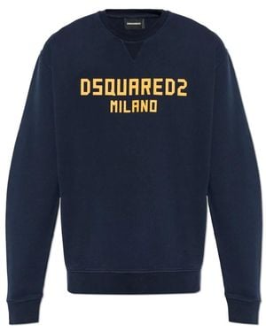 DSquared² Sweatshirt Met Bedrukt Logo - Blauw