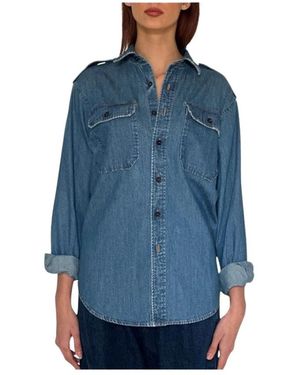 Roy Rogers Overhemden ,Blauw ,Katoen Camicia Militare