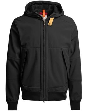 Parajumpers Jassen ,Zwart ,Abner Hooded Bomber Softshell Jas