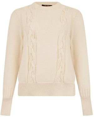 Moorer Sweater Met Kabels - Naturel