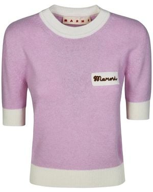 Marni Round-Neck Knitwear - Morado