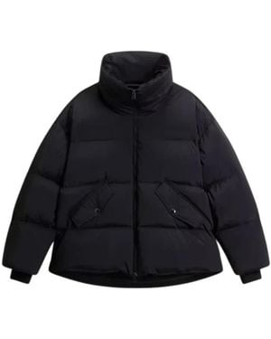 Woolrich Jassen ,Zwart ,Leer Kelly Short Donsjack - Blauw
