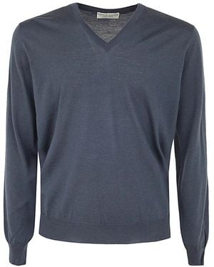 FILIPPO DE LAURENTIIS V-Neck Truien - Blauw